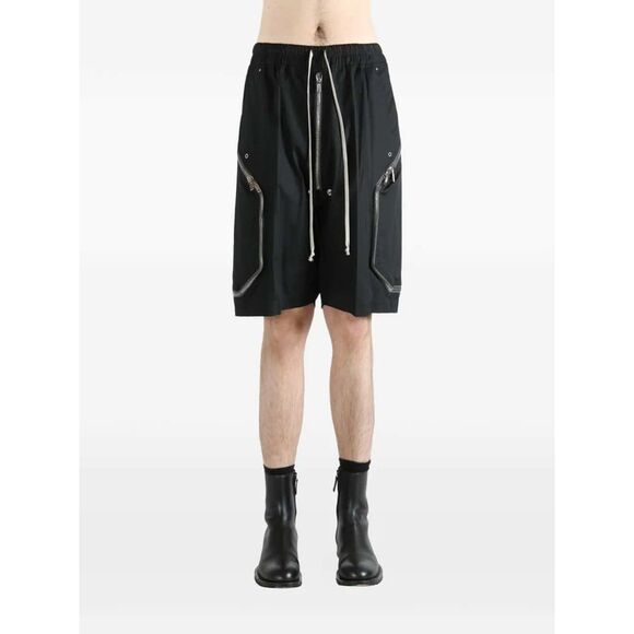 Rick Owens Men Blixa Bela Shorts With Zip Pocket - Picture 2 of 4